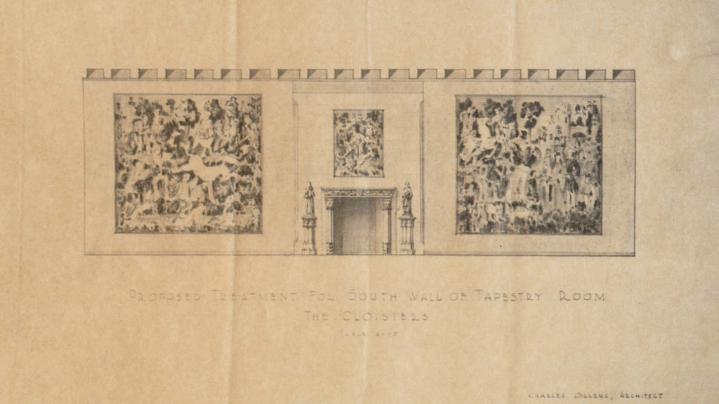 Paper draft of the "Proposed treatment for South Wall of Tapestry of the Cloisters"