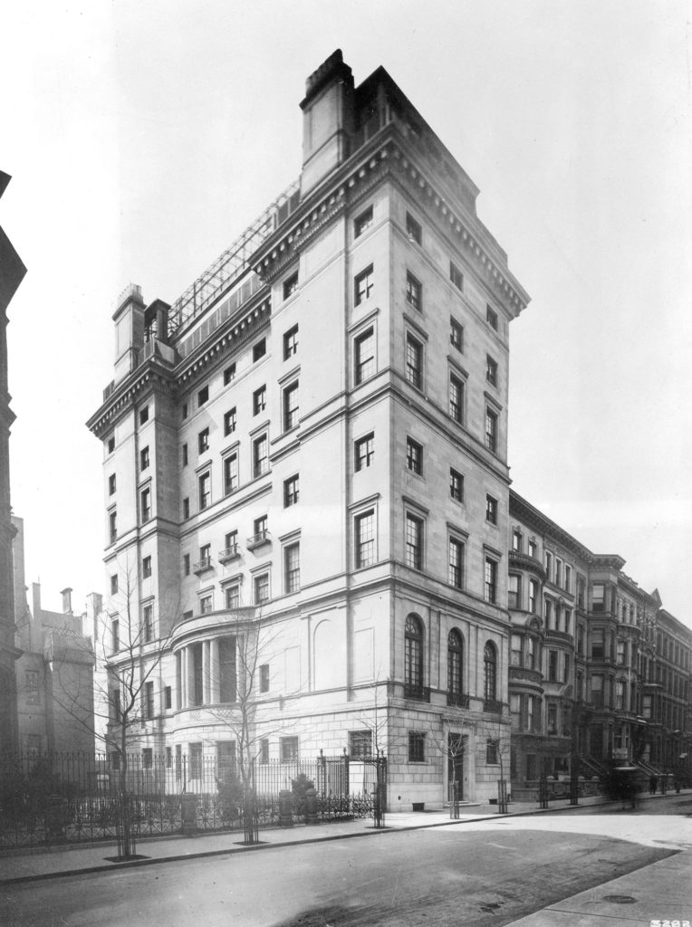 Black and white photo of Abby and John D. Rockefeller’s townhouse.