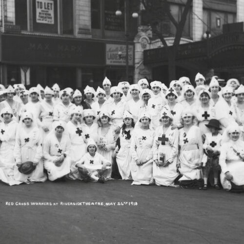 Red Cross Nurses at Riverside Theater in 1918.
