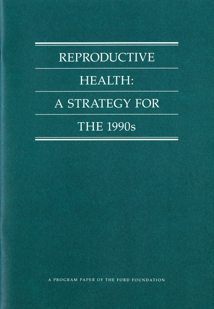 Book cover, "Reproductive Health: A Strategy for the 1990s"