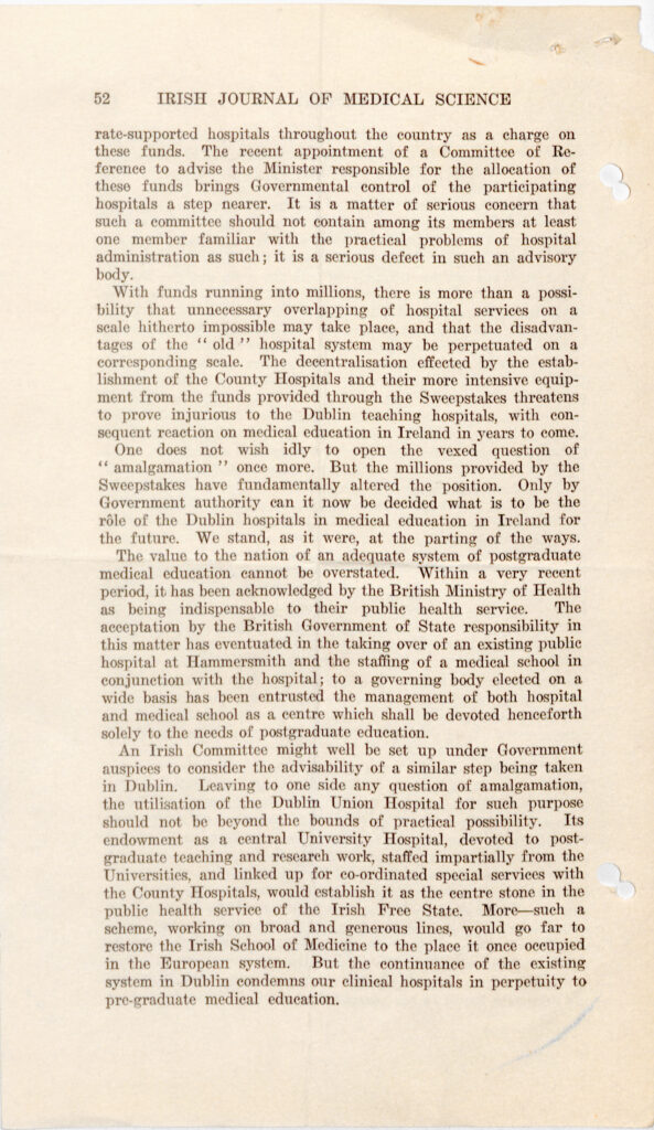 Series of documents from the Irish Journal of Medical Science,1932. Page four of four.
